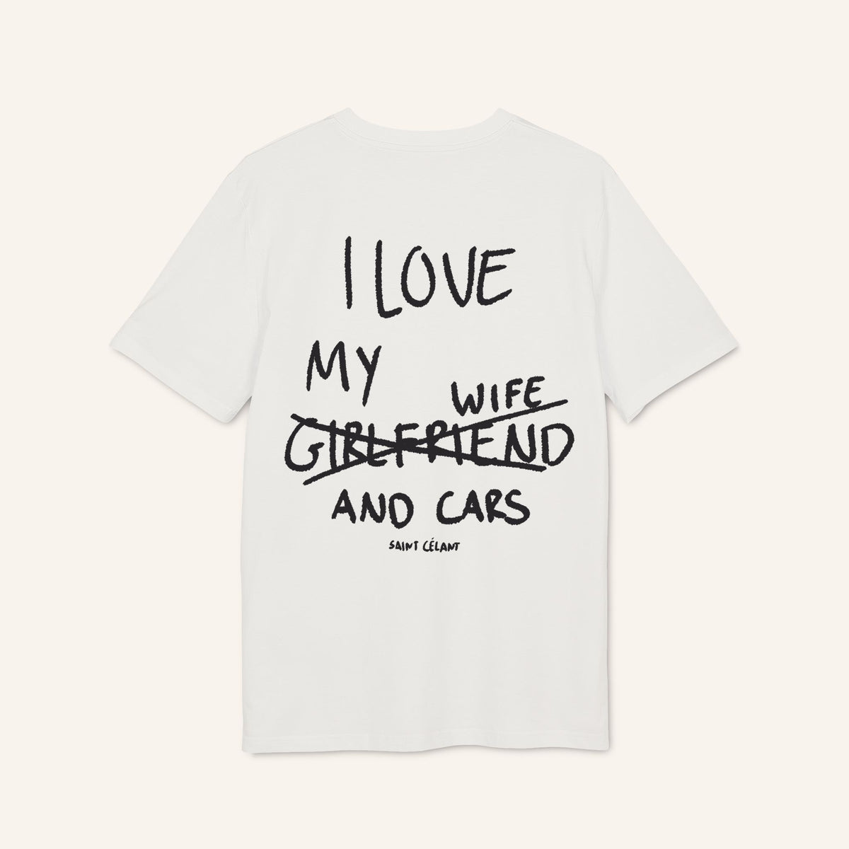 Saint Célan 'I Love My Wife and Cars' T-Shirt — Graphic Casual Tee