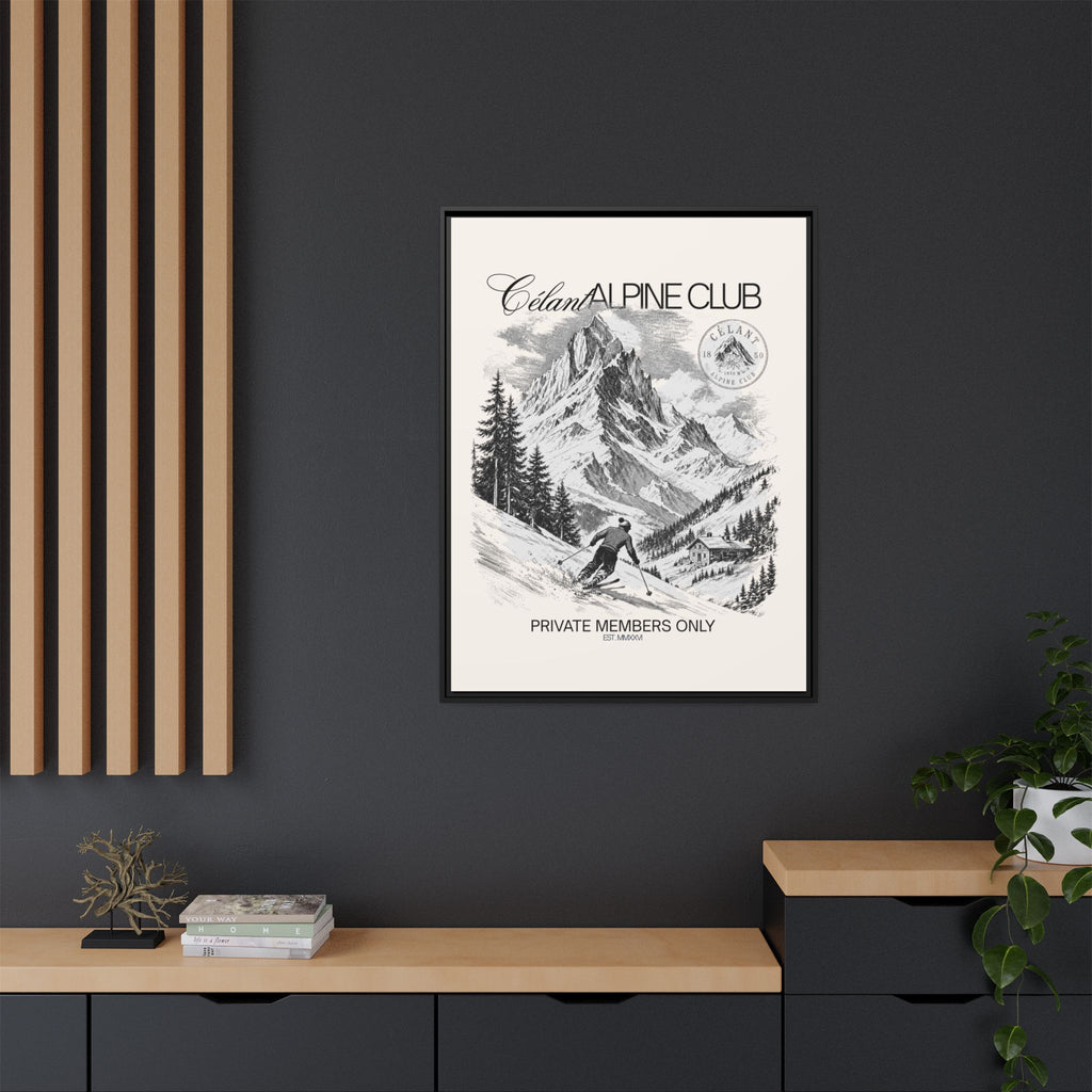 SKI Framed Canvas Print