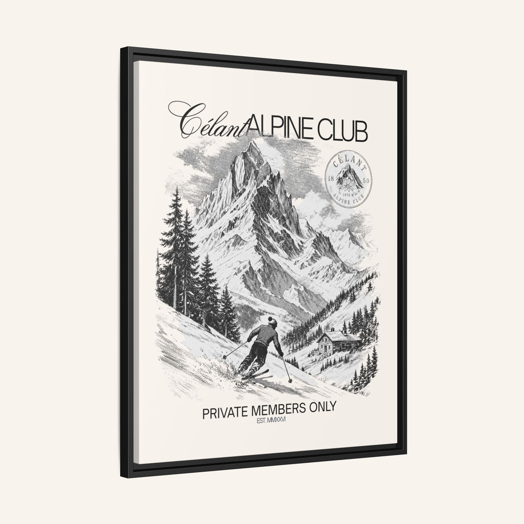 SKI Framed Canvas Print
