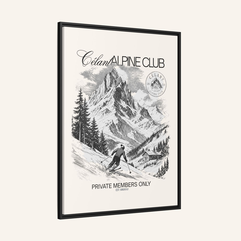 SKI Framed Canvas Print
