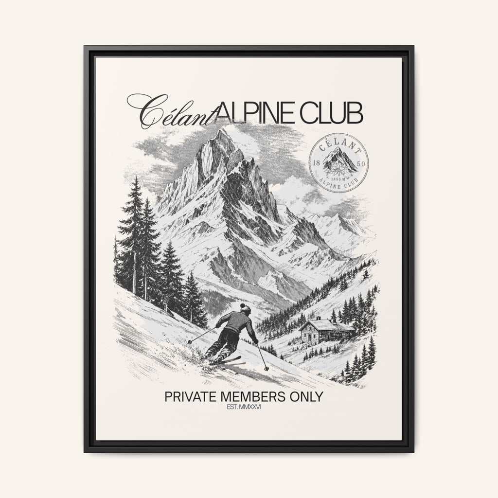 SKI Framed Canvas Print