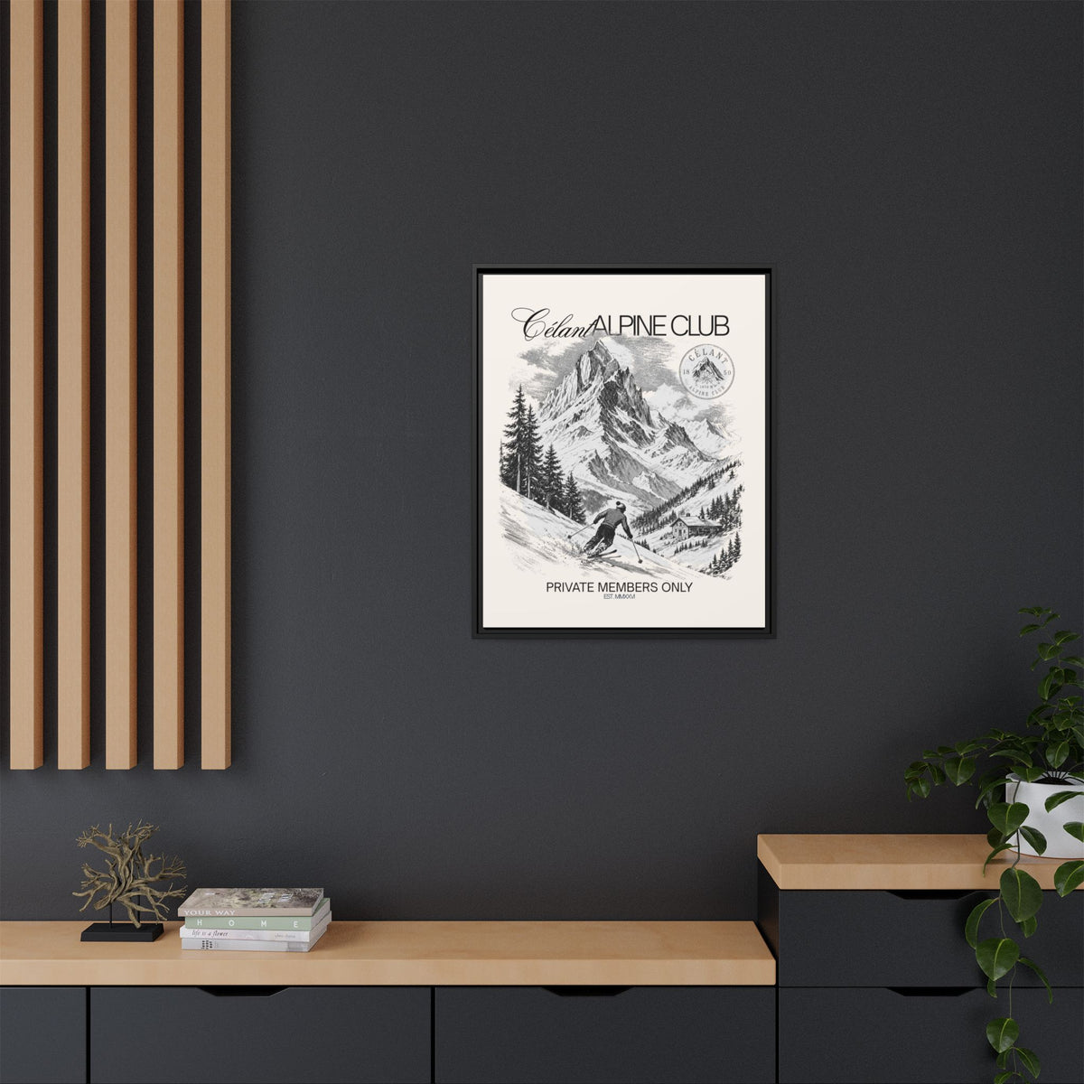 SKI Framed Canvas Print