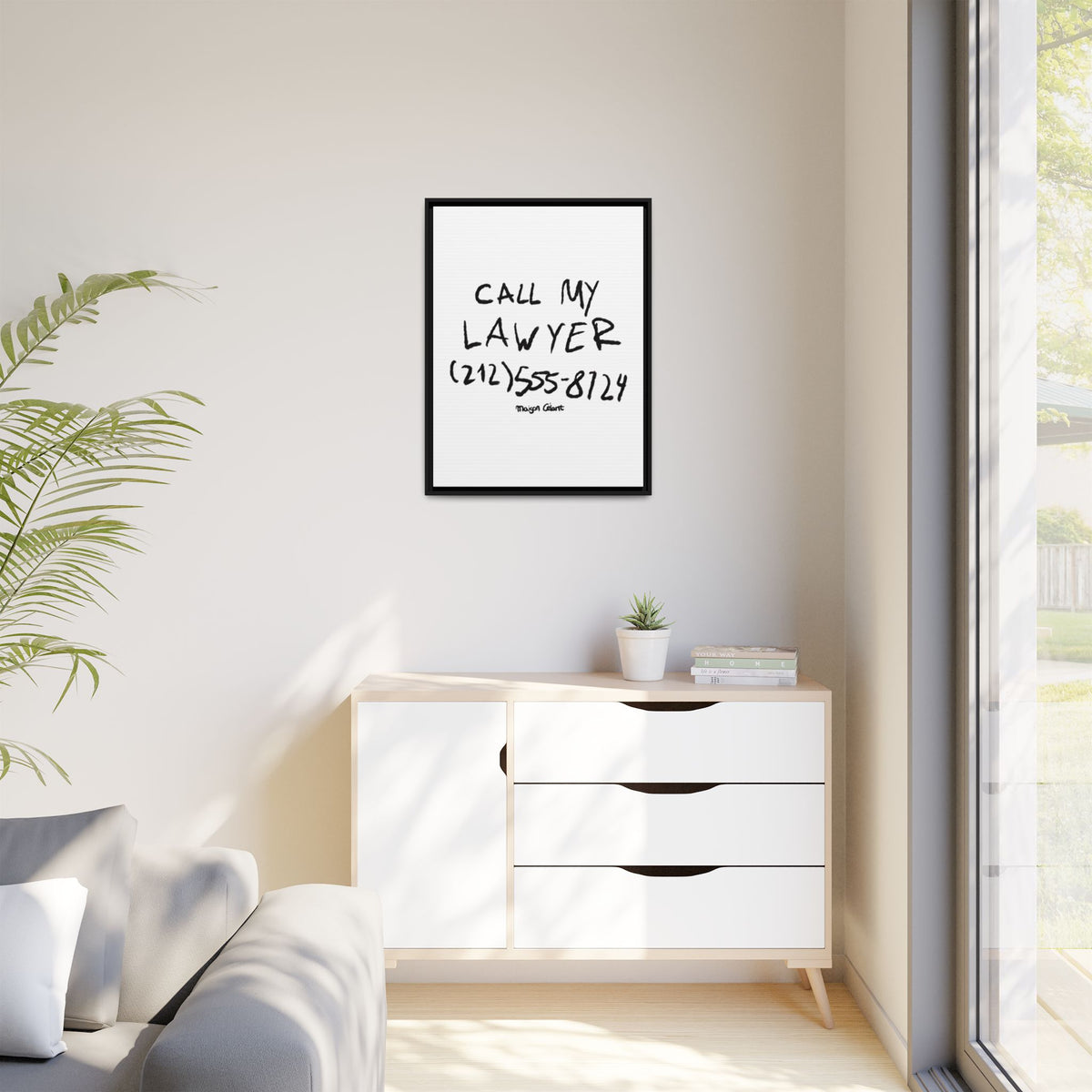 " Call My Lawyer " Framed Canvas Print