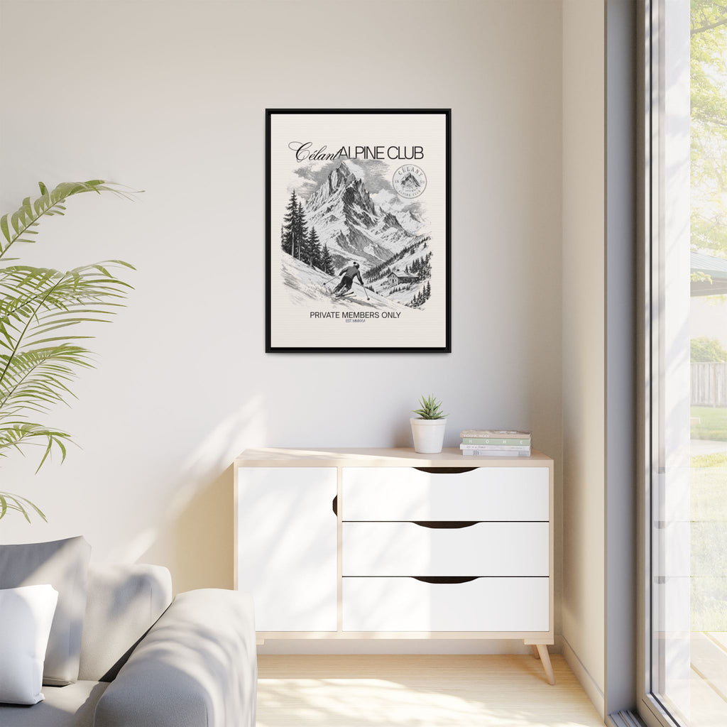 SKI Framed Canvas Print